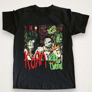 Korn Sick And Twisted World Tour Graphic Band T-Shirt Vintage Nu Metal Tee